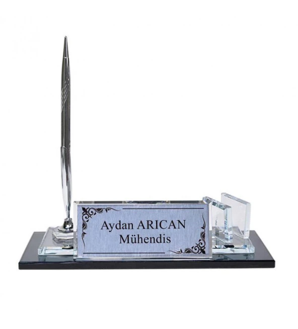 Kristal Masa İsimliği - Gümüş Tek Kalemli - Resim 2