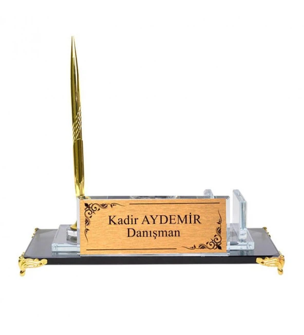 Kristal Masa İsimliği - Altın Tek Kalemli - Resim 2