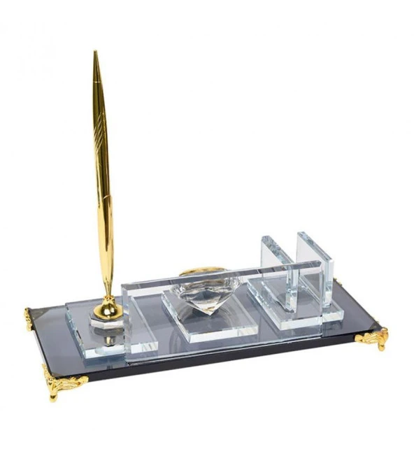 Kristal Masa İsimliği - Altın Tek Kalemli - Resim 3