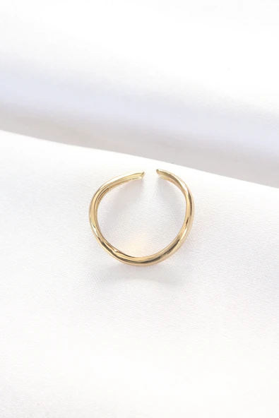 Yassı Gold Renk Ayarlanabilir Yüzük - TJ-BYK3101 - 2