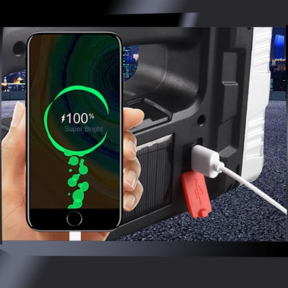 Solar Panelli Ledli Fener Wt-614 - Resim 4