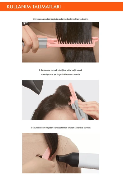 Saçlara Kolay Şekil Veren Saç Kurutma Fırçası APIEU Easy Hair Dry Brush - 2