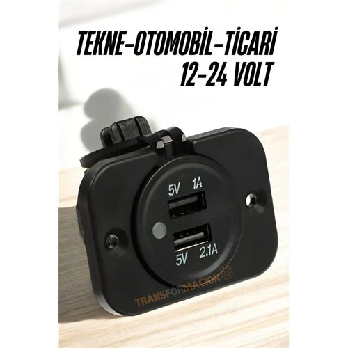 ModaCar 12-24 Volt  USB Soket Tekne Oto Kamyonet Soketi Marine Tip Soket