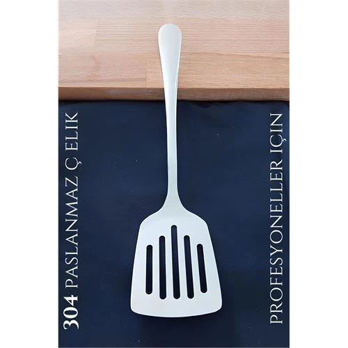 Modacar  Delikli Servis Spatulası 304 Paslanmaz Profesyonel