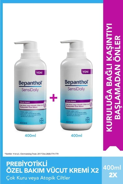 Sensidaily Günlük Yoğun Nemlendirici Vücut Bakım Kremi 400 ml 2'li Avantajlı Paket