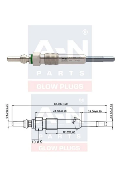 KIZDIRMA BUJISI ECO 11V VOLVO S 40 1.9 DI 7700111323 GN018 0100226373 GLP224 0250212009 DP4 Y732J B1