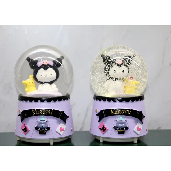Kuromi İçi Dönmeli Püskürtmeli Işıklı Müzikli Kar Küresi Büyük Boy Alk3039 ürün görseli