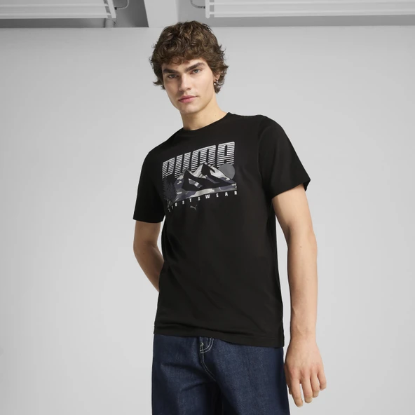 Puma 684828-01 Graphic Mountain Tee Tişört Erkek T-Shirt - Resim 3
