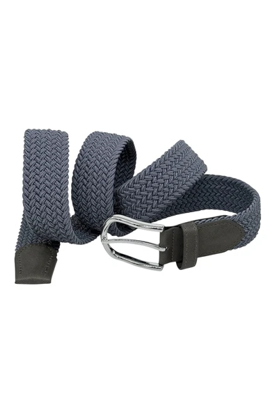 3.5 cm. Elastik Esnek Unisex Örgü Kemer Füme - 4