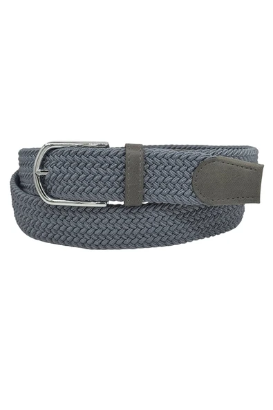 3.5 cm. Elastik Esnek Unisex Örgü Kemer Füme - 2