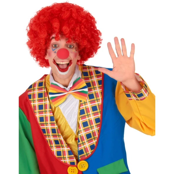 Kırmızı Renk Kıvırcık Afro Bonus Peruk - Resim 3