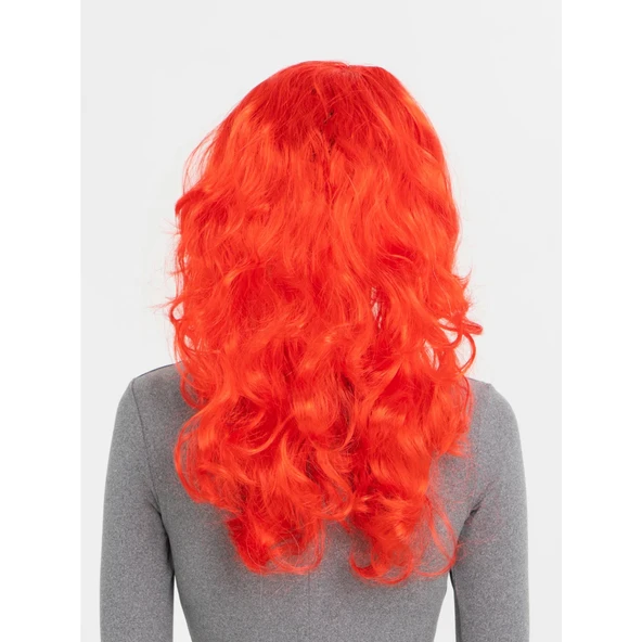 Kırmızı Renk Uzun Dalgalı Parti Peruğu - 2