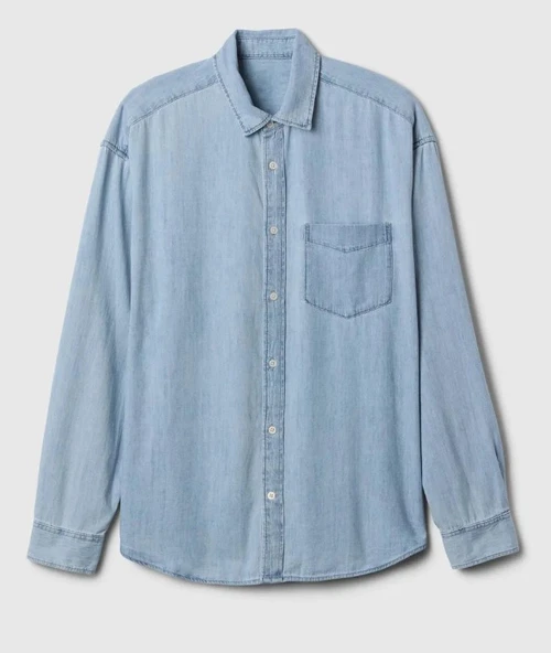 Gap Denim Big Gömlek 589582-589790 Erkek Kot Gömlek - Resim 7