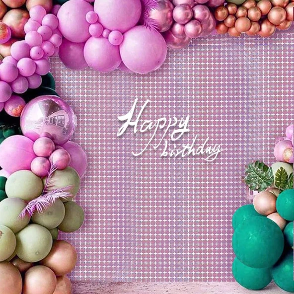 Ekstra Metalize Rose Gold Renk Disko Dikdörtgen Kesim Kapı Perdesi Dekorasyon 1x2 Metre ürün görseli 1