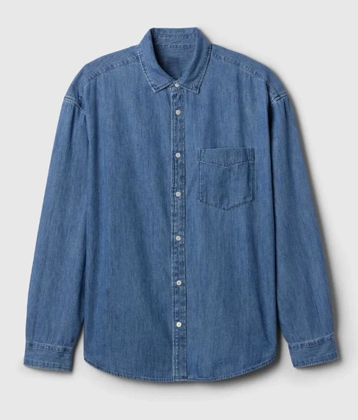 Gap Denim Big Gömlek 589582-589790 Erkek Kot Gömlek - Resim 3