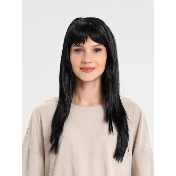 Siyah Renk Uzun Parti Peruğu ürün görseli 1