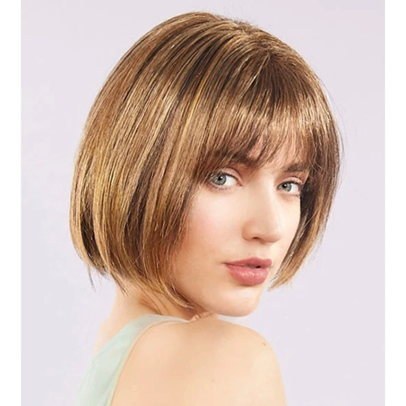 Açık Kahverengi Küt Parti Peruk Küt Saç - Resim 2