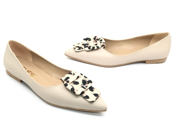 Feles Leopar Toka Detaylı Kadın Babet Ayakkabı - 9
