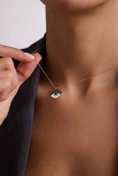 Altın Göz Kolye Onix Taşlı ürün görseli 1