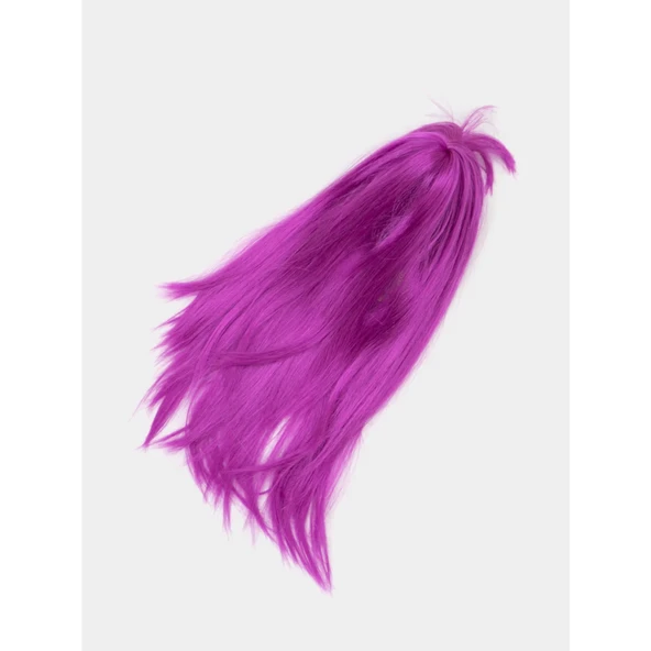 Fuşya Renk Düz Kesim Uzun Parti Peruğu Takma Saç - Resim 5