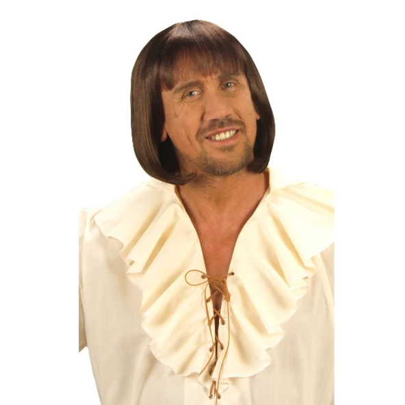 Kahve Renk Erkekler İçin Kısa Ortaçağ Peruğu ürün görseli 1