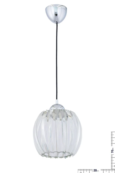 Alvina Aydınlatma Barlans Krom Taşlı Tekli Avize - 2