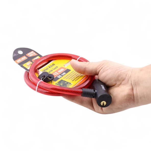 Çelik Halatlı Bisiklet Kilidi Motosiklet Kilit Scooter Güvenlik Kilidi 2 Anahtarlı - 2