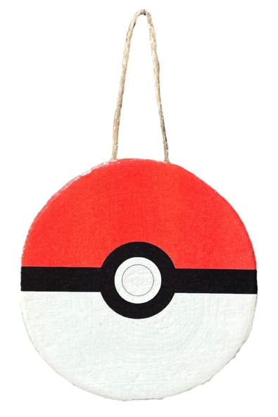 Celestia Pokeball Pokemon El Yapımı Ahşap Baskısı Duvar Süsü Dekoratif Doğal Rustik Cafe Süsü Hediyelik