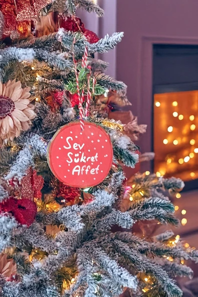 Celestia Manifest "sev Şükret Affet" El Yapımı Ahşap Baskısı Duvar Süsü Dekoratif Doğal Rustik Cafe Hediyelik ürün görseli 1