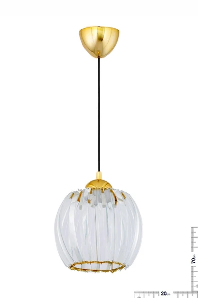 Alvina Aydınlatma Barlans Gold Taşlı Tekli Avize - 2