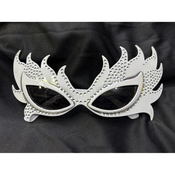 Taşlı Göz Kamaştıran Gecenin Yıldızı Beyaz Parti Alev Gözlük