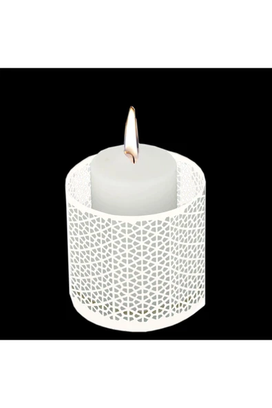 Alvina Aydınlatma Dekoratif Masaüstü Organizer Çok Amaçlı Metal Zemin Ayna Mumluk Kalemlik - 4