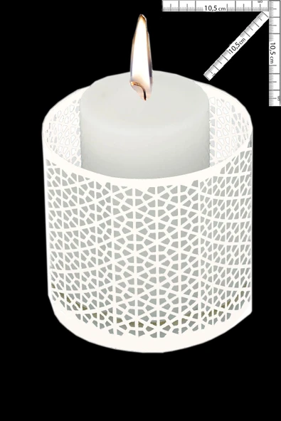 Alvina Aydınlatma Dekoratif Masaüstü Organizer Çok Amaçlı Metal Zemin Ayna Mumluk Kalemlik - 3