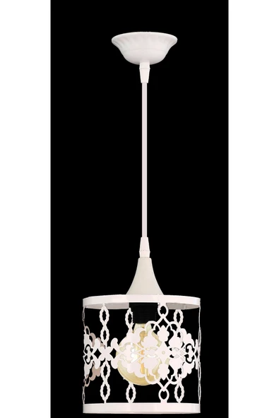 Alvina Aydınlatma Bartu Tekli (CAMSIZ) Beyaz Avize - 3