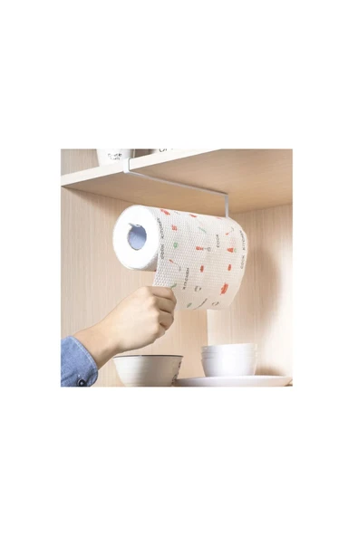 Alvina Aydınlatma Kağıt Havluluk Mutfak Dolap Askısı beyaz