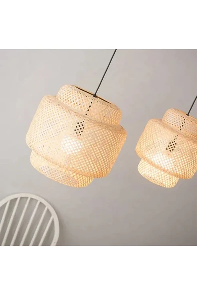 Alvina Aydınlatma Bambu Maly Sarkıt Avize Lamba 30 cm - Iskandinav, Modern, - 5