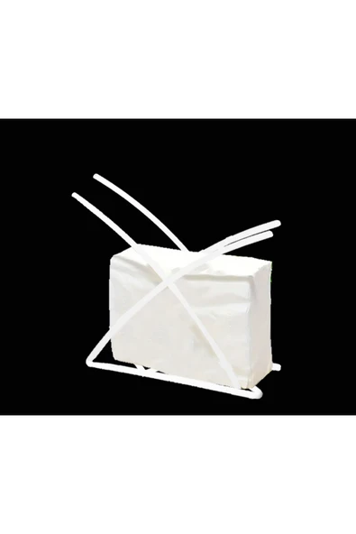Alvina Aydınlatma Servis Beyaz Renk Kaplama Paslanmaz Dolu Çelik Servis Sunum Peçetelik - 3