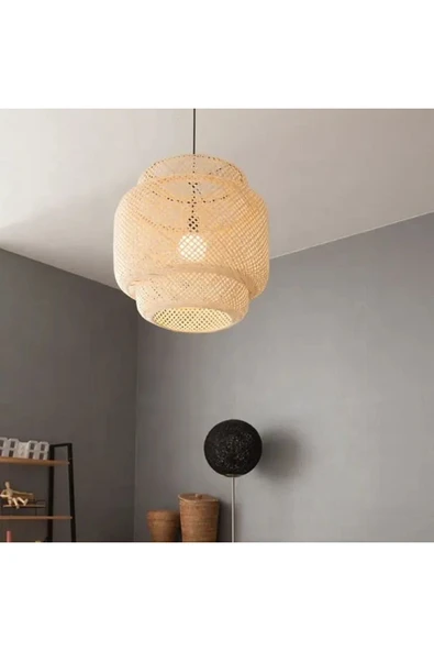Alvina Aydınlatma Bambu Maly Sarkıt Avize Lamba 30 cm - Iskandinav, Modern, - 2