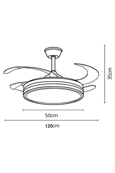 Alvina Aydınlatma Tavan Vantilatörü Aydınlatmalı Gizli Kanat Pervaneli Kumandalı Açılır-kapanır Kanat 3 Işık Rengi-10 - 2