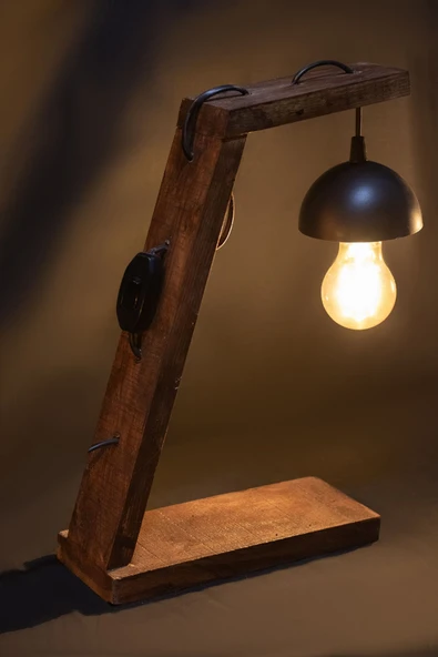 Celestia Retro Modern Ahşap Masa Lamba Oturma Odası Yatak Odası Dekoratif Aydınlatma İskandinav Model Abajur - 4