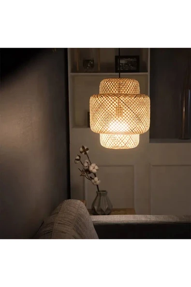 Alvina Aydınlatma Bambu Maly Sarkıt Avize Lamba 30 cm - Iskandinav, Modern, - 4