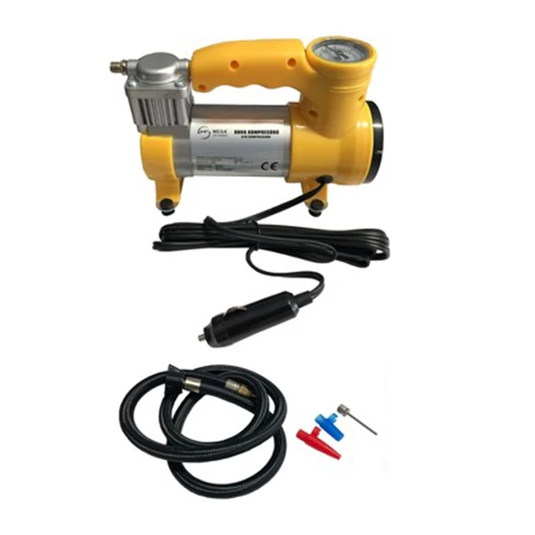 Hava Kompresörü Metal 150 Psı 12V Araç Tipi Çakmaklık Araba Bisiklet Teker Lastik Şambrel Top Şişirme - 4