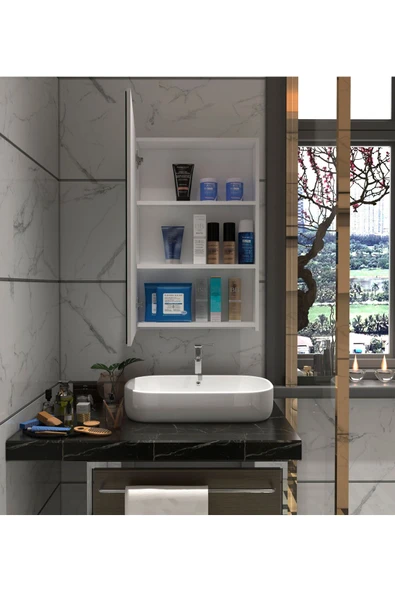 ARTEL MOBİLYA Tek Kapaklı Aynalı Banyo Dolabı - 3