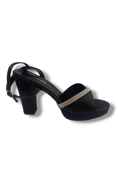 Erbay 363-25 Üçgen Bant Taşlı Yüksek Topuk Kadın Sandalet - 2