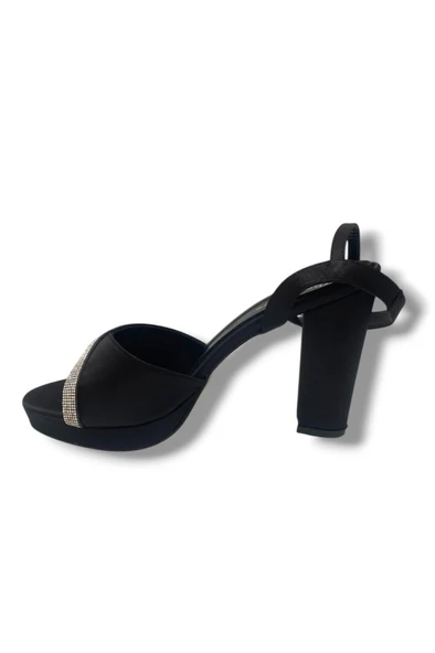 Erbay 363-25 Üçgen Bant Taşlı Yüksek Topuk Kadın Sandalet - 3