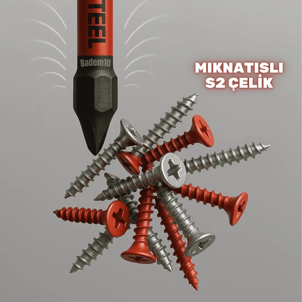 Rodex 10 Adet Mıknatıslı Bits Uç Ph2 50 mm Vida Sökme 5 Cm Yıldız Matkap Vidalama Ucu S2 Çeliği - 2