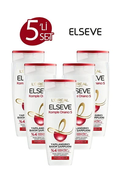 Elseve Şampuan 360 ml Onarıcı Yapılandırıcı Bakım X5 Adet