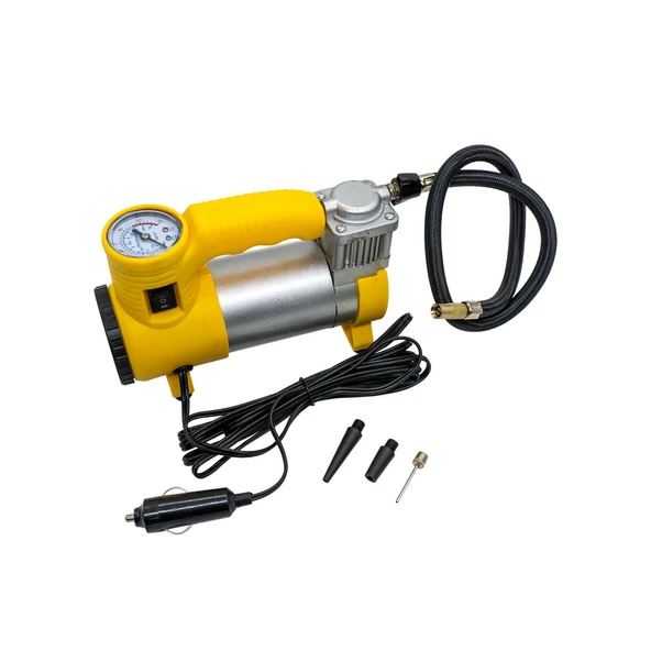 Hava Kompresörü Metal 150 Psı 12V Araç Tipi Çakmaklık Araba Bisiklet Teker Lastik Şambrel Top Şişirme - 5