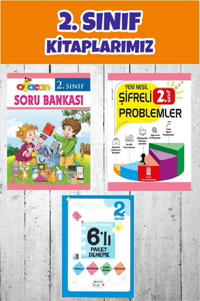 2.Sınıf Afacan Tüm Dersler Soru Bankası + Şifreli Problemler + 6 lı Paket Deneme