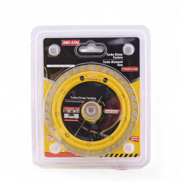 Turbo Elmas Seramik  İnşaat Mermer Porselen Fayans Granit Sulu Kuru Kesim Kesme Disk 115x22x1.5 mm - 2